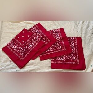 Red Paisley Bandanas Set (4)